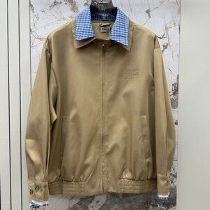 Miu Miu Women's Casual Zip-Collar Faux Two-Piece Jacket — Beige